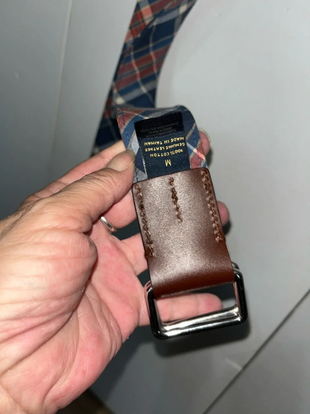 Brooks Brothers Madras With Leather Belt • Size M • NWOT